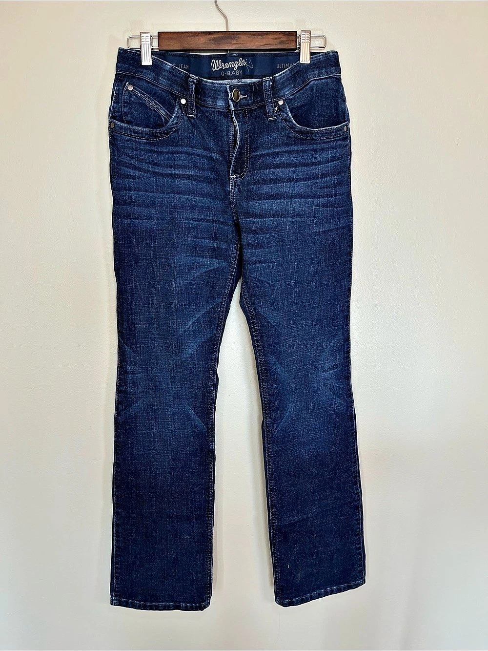 Wrangler Ultimate Riding Jeans Q-Baby Bootcut Dark Wash 9X34